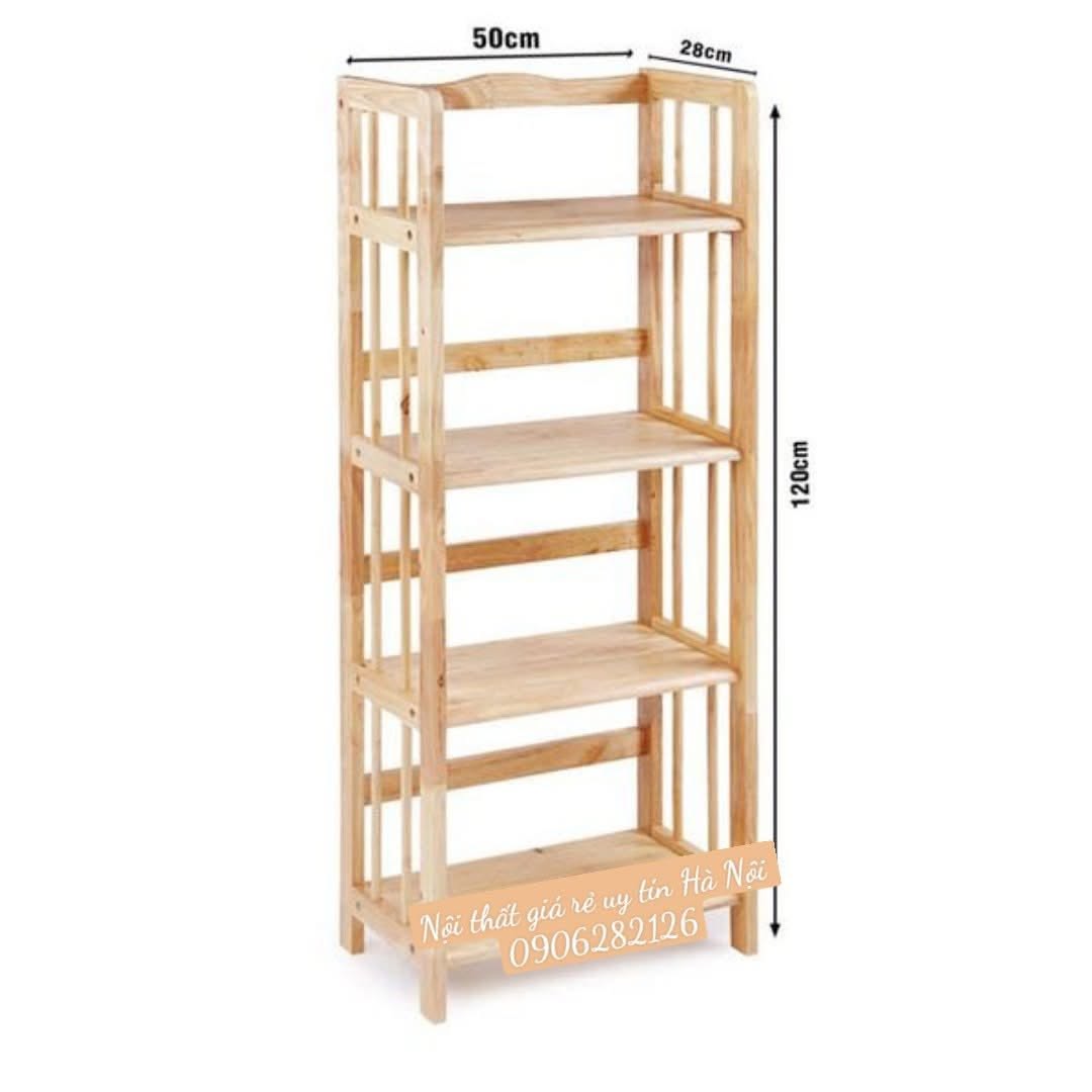 Kệ đa năng gỗ tự nhiên 4 tầng 50cm