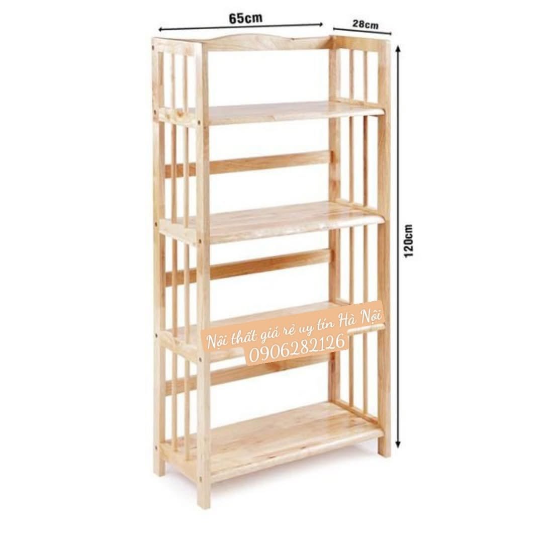 Kệ đa năng gỗ tự nhiên 4 tầng 65cm