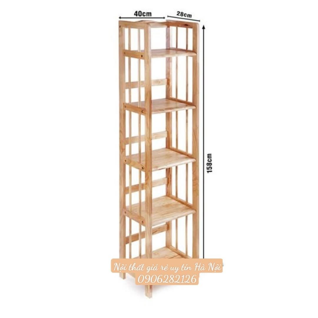 Kệ đa năng gỗ tự nhiên 5 tầng 40cm