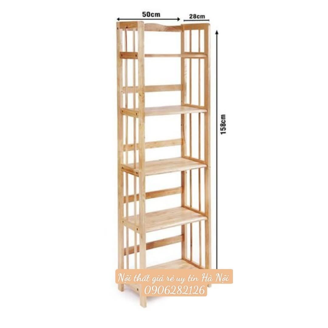 Kệ đa năng gỗ tự nhiên 5 tầng 50cm