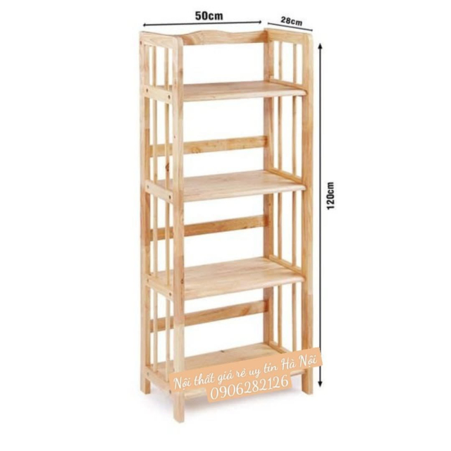 Kệ đa năng gỗ tự nhiên 4 tầng 50cm