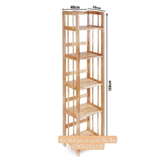 Kệ đa năng gỗ tự nhiên 5 tầng 40cm