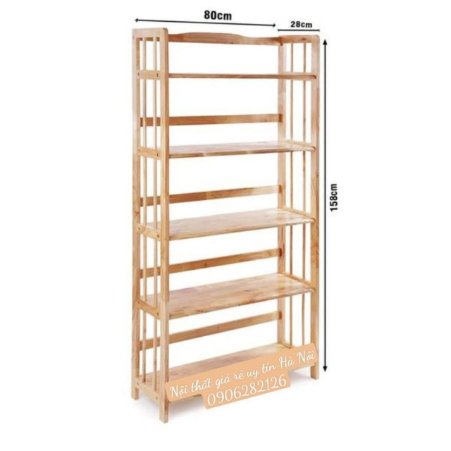 Kệ đa năng gỗ tự nhiên 5 tầng 80cm