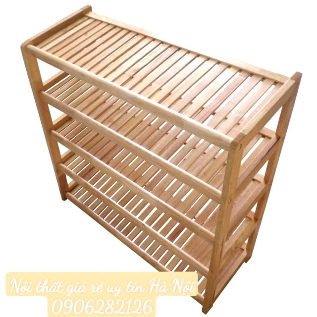 Kệ dép gỗ tự nhiên 5 tầng 80cm