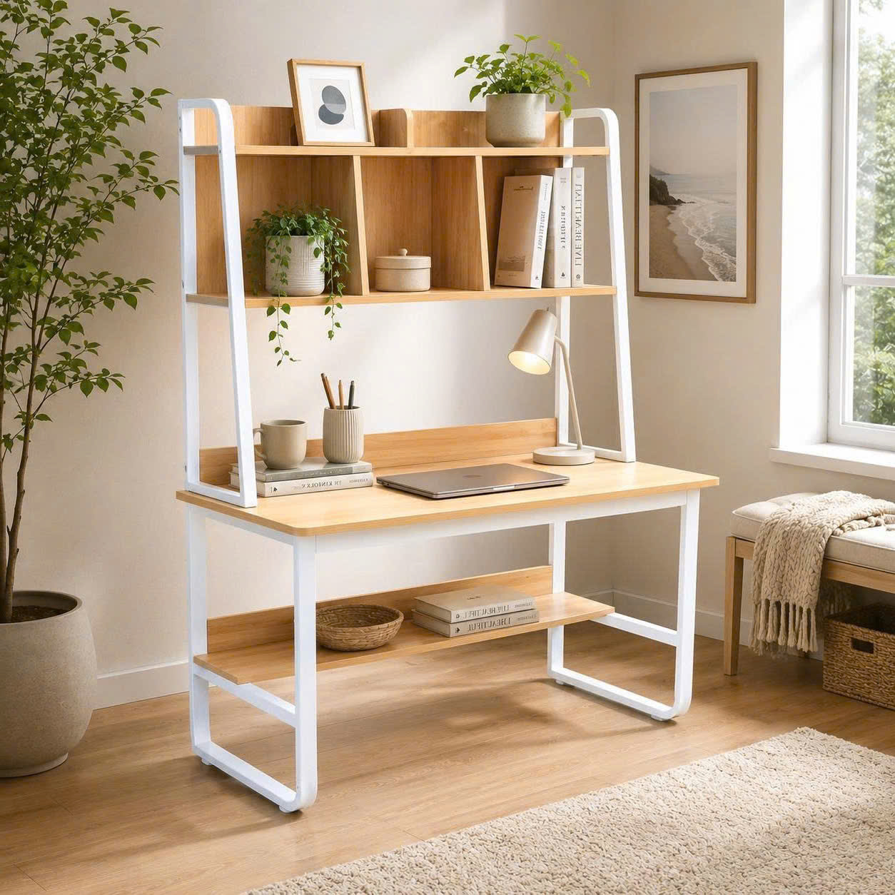 Bàn giá sách khung sắt 60x1m, 60x1m2 - K3