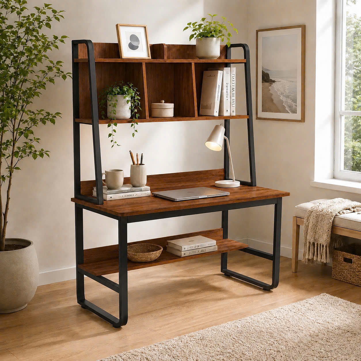 Bàn giá sách khung sắt 60x1m, 60x1m2 - K3