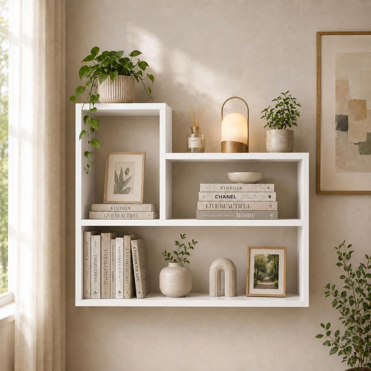 Giá sách thiết kế hình chữ L 60x80cm 