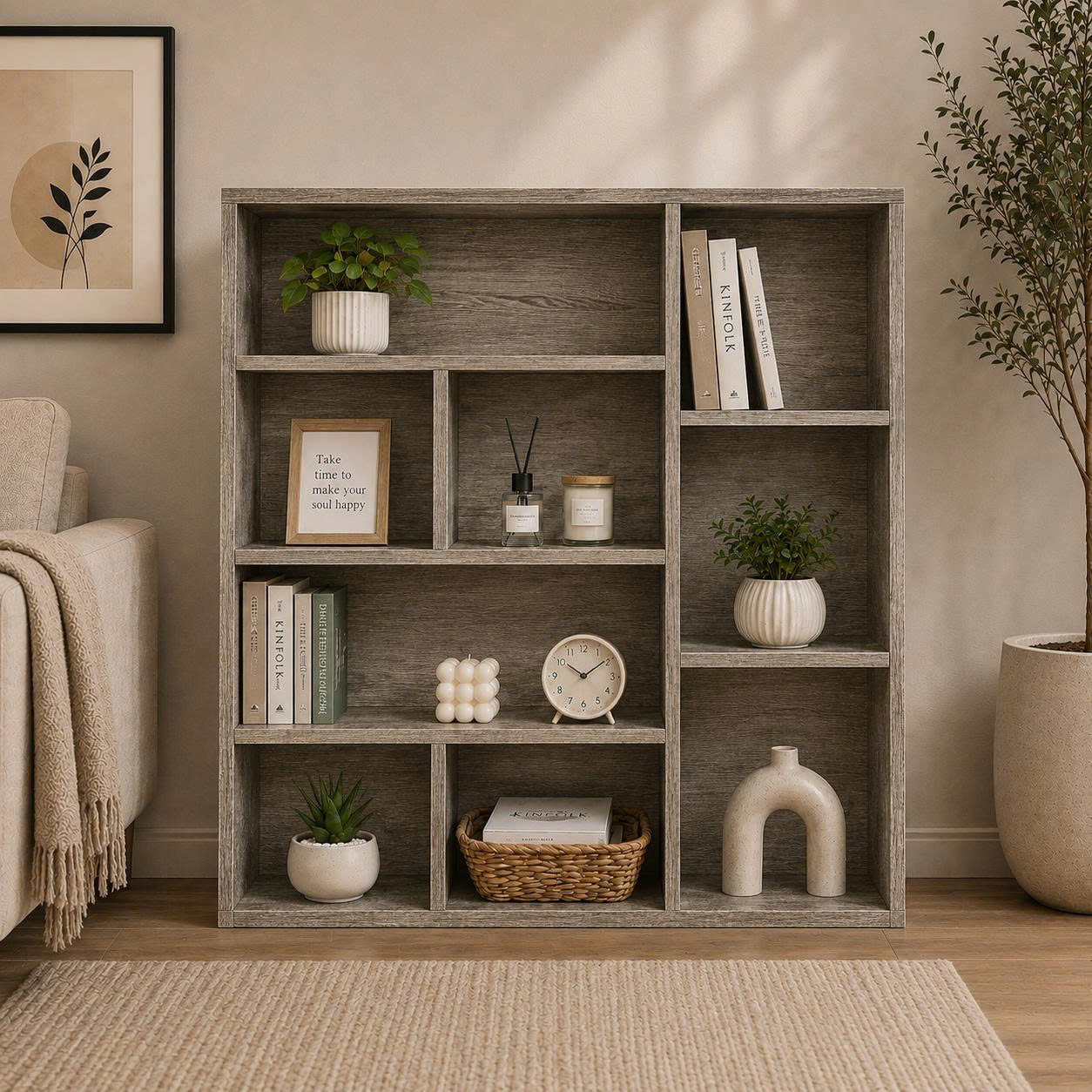 Giá Sách Treo Tường, Để Sàn Linh Hoạt 1m x 1m2