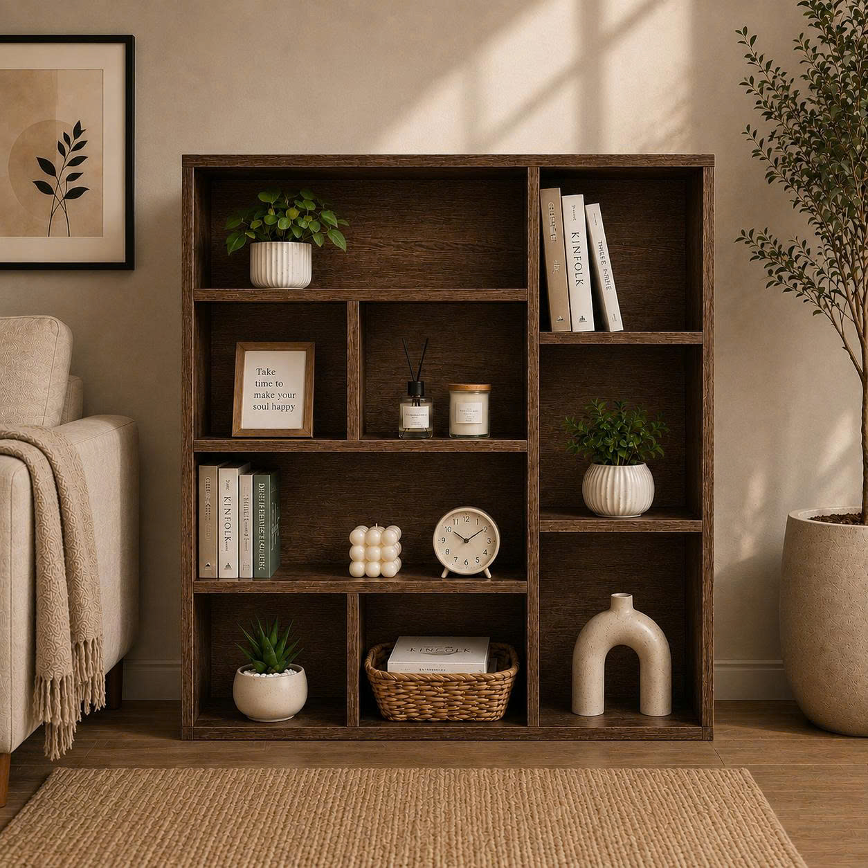 Giá Sách Treo Tường, Để Sàn Linh Hoạt 1m x 1m2