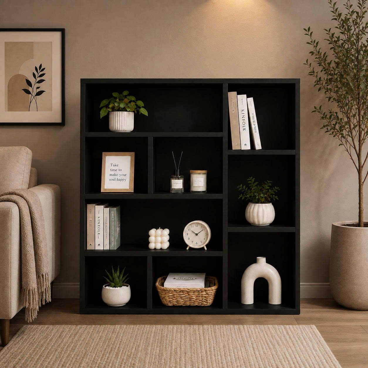 Giá Sách Treo Tường, Để Sàn Linh Hoạt 1m x 1m2