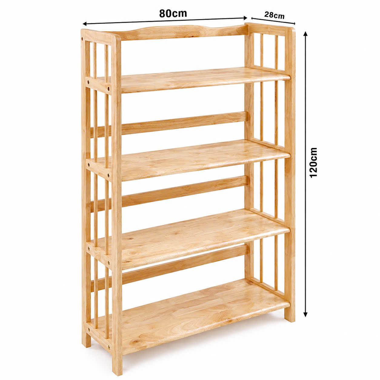 Kệ đa năng gỗ tự nhiên 4 tầng 80cm