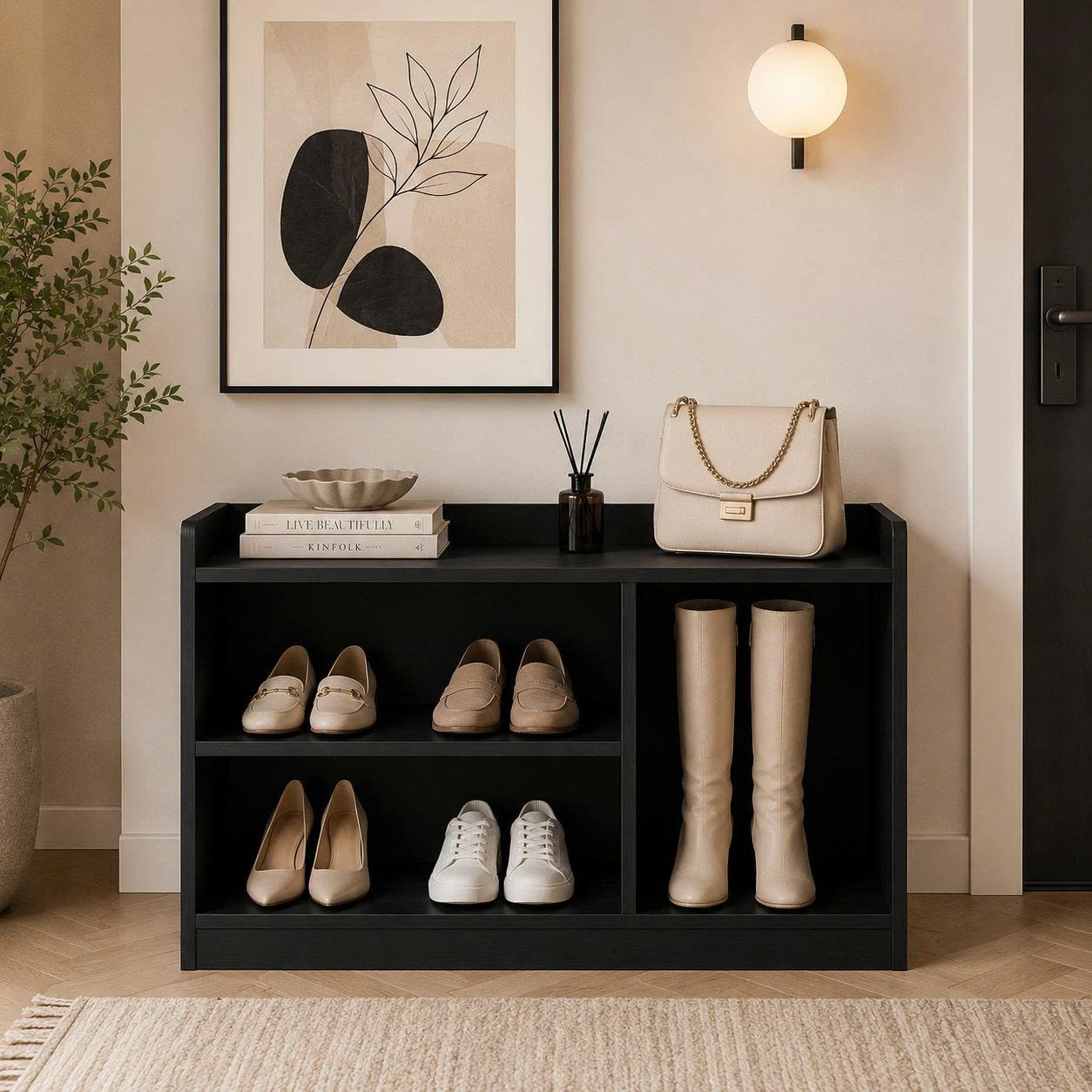 Kệ để giày dép gỗ MDF 80cm (đi kèm hậu 9 li) đảm bảo chắc chắn - K2