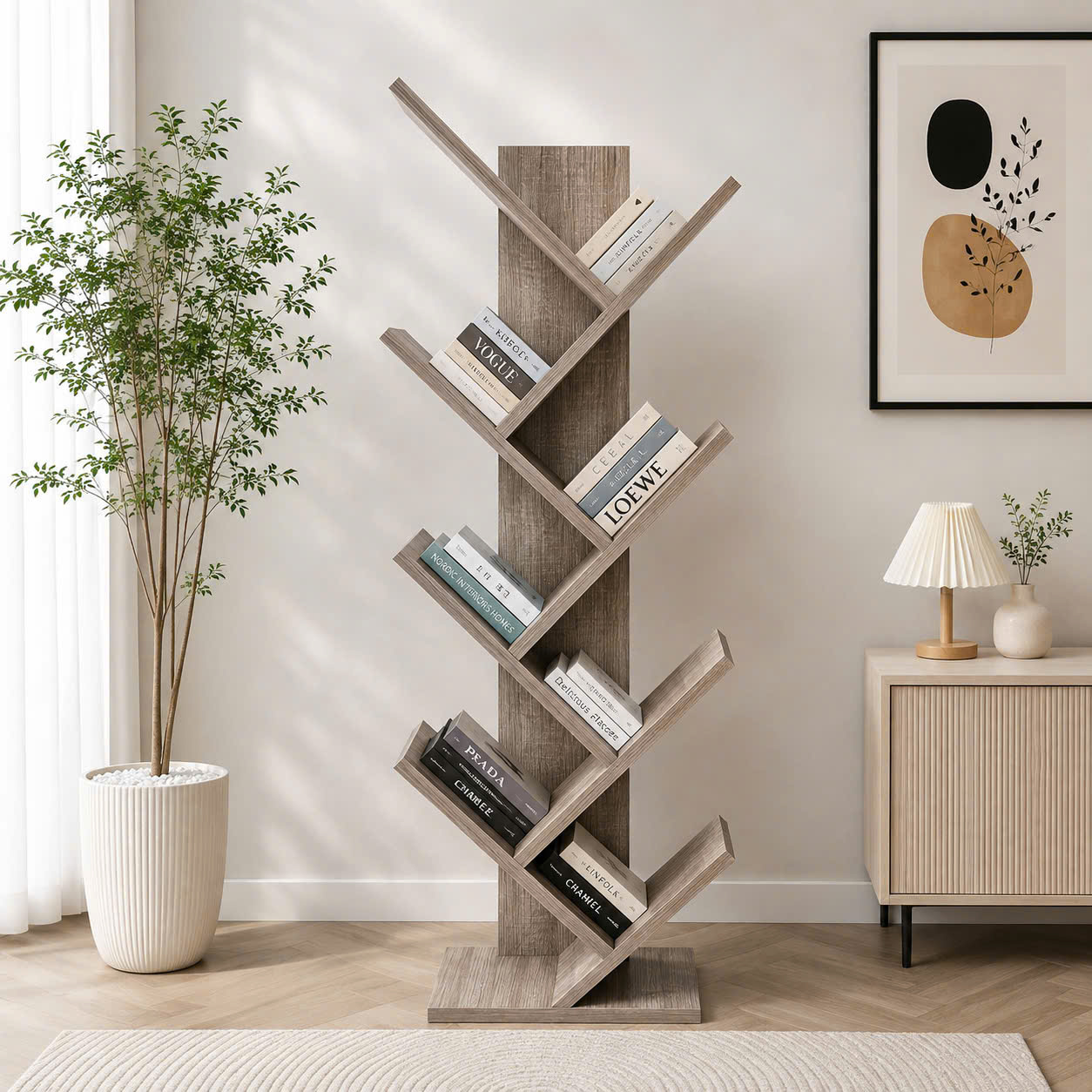 Kệ Sách Xương Cá 8 Tay – Thiết Kế Độc Đáo, Nhỏ Gọn Và Hiện Đại
