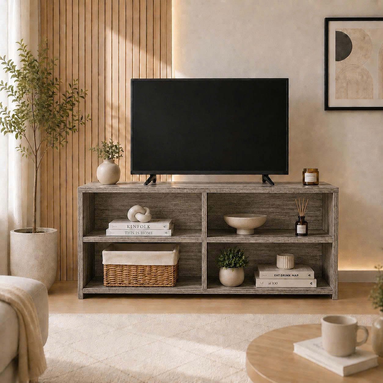 Kệ tivi kiêm kệ trang trí gỗ MDF 1m - K2