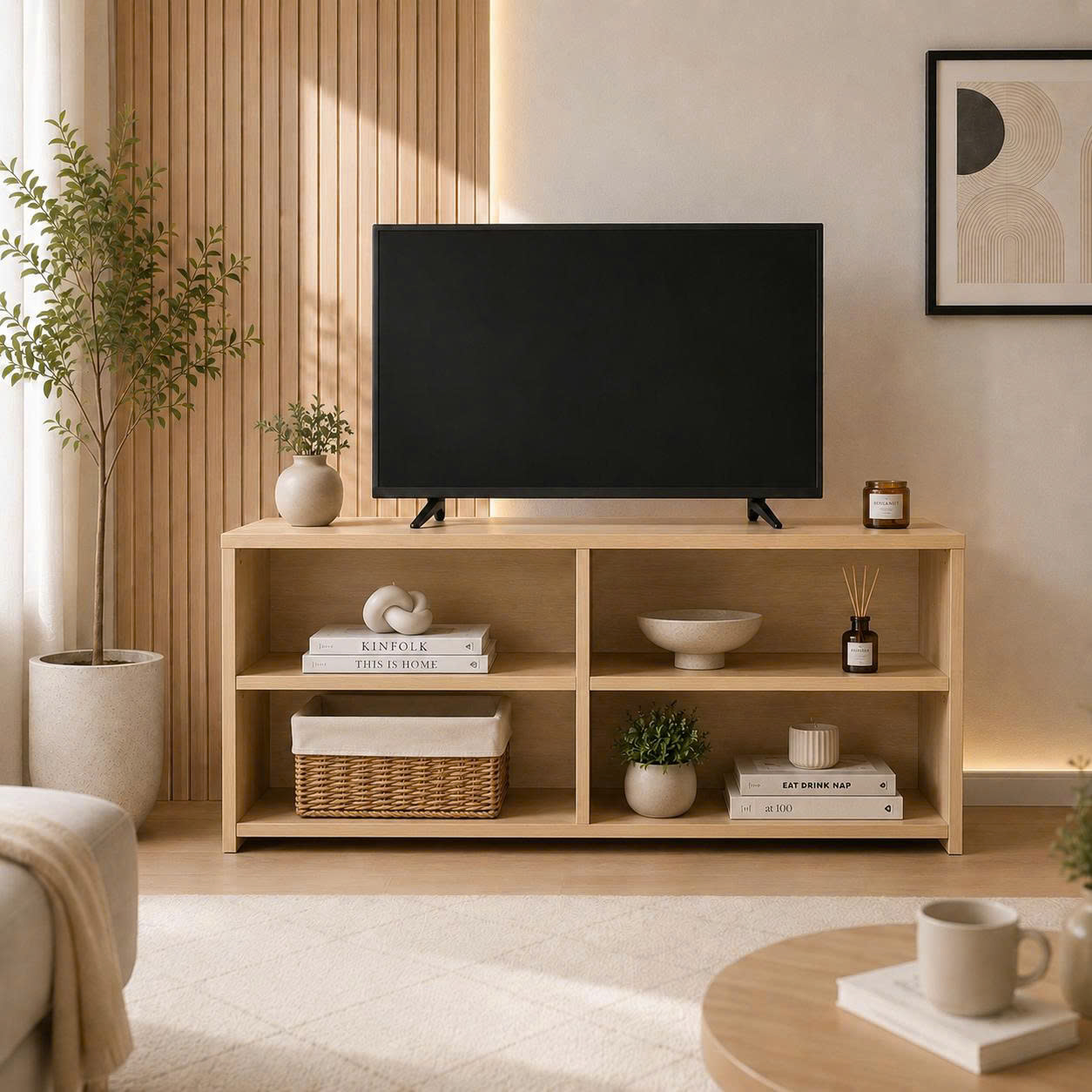 Kệ tivi kiêm kệ trang trí gỗ MDF 1m - K2