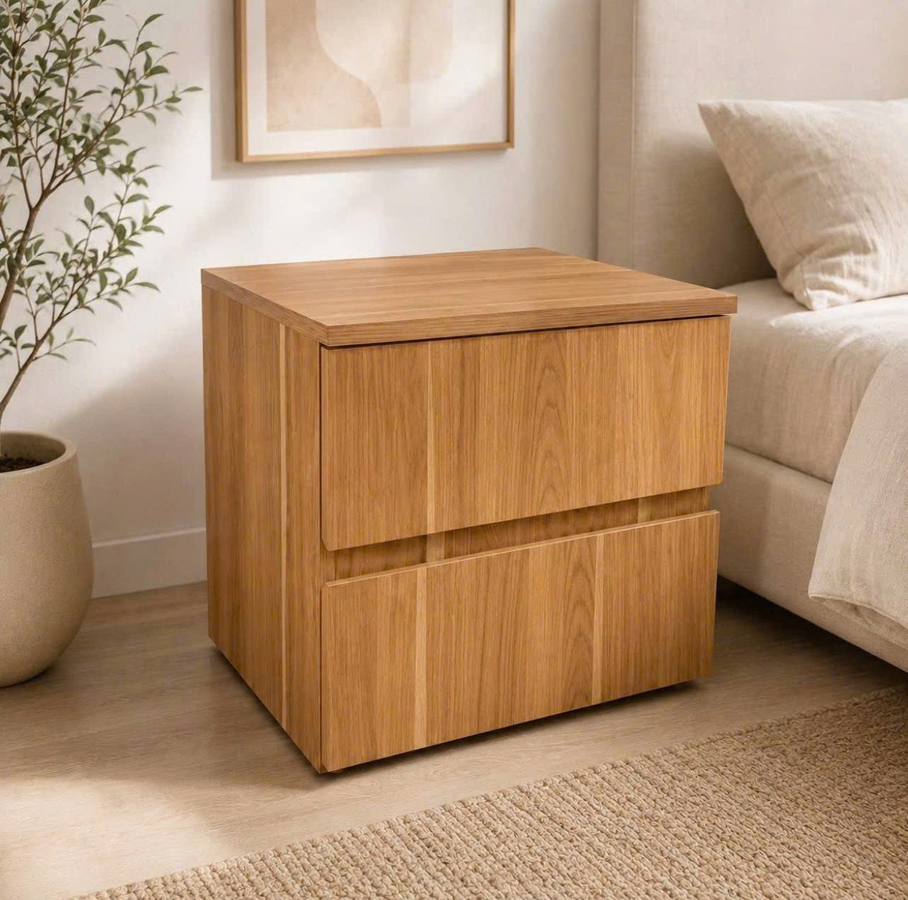 Táp đầu giường gỗ MDF 2 ngăn kéo giá rẻ - K1