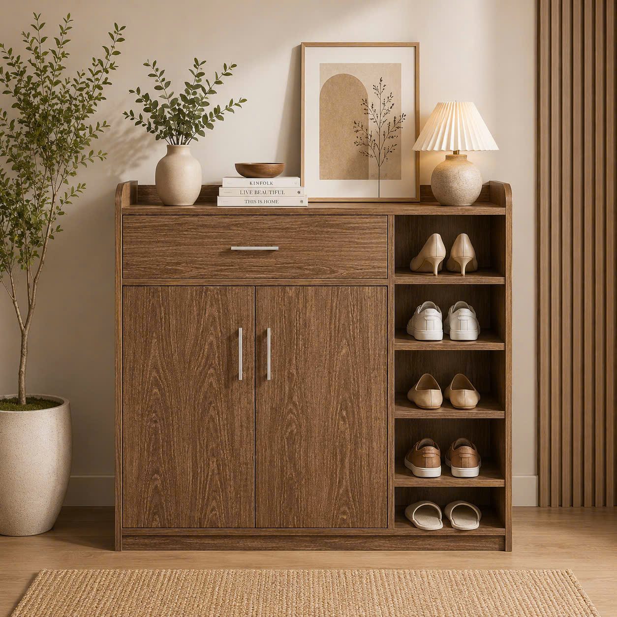 Tủ giày 90x1m2 gỗ MDF hiện đại, tiện lợi - M3