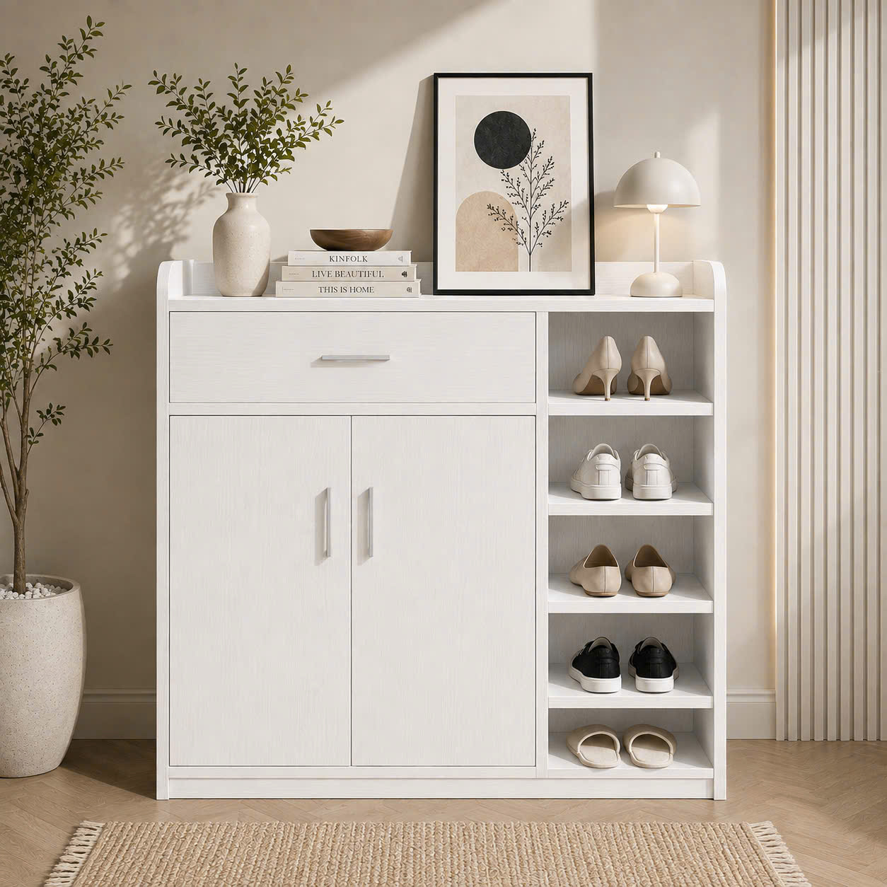 Tủ giày 90x1m2 gỗ MDF hiện đại, tiện lợi - M3