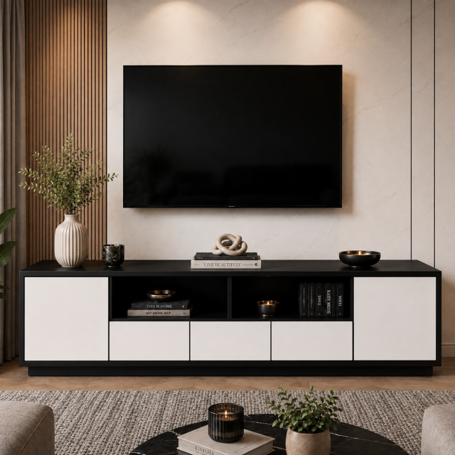 Kệ tivi kiêm kệ trang trí gỗ MDF 1m8 -K1