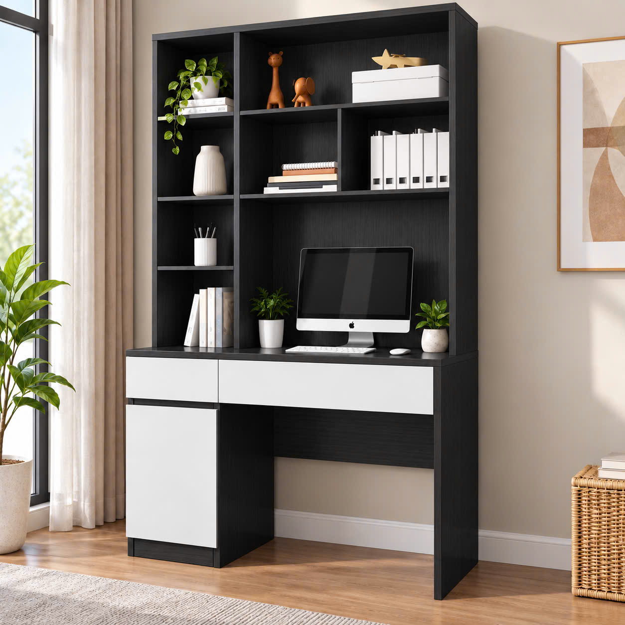 Bàn Học – Làm Việc Có Kệ Sách Đa Năng 1m2 x 2m