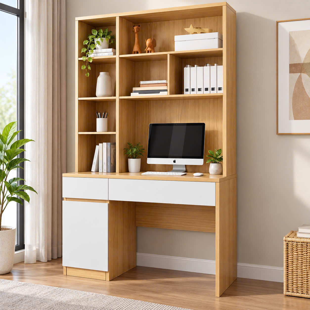 Bàn Học – Làm Việc Có Kệ Sách Đa Năng 1m2 x 2m
