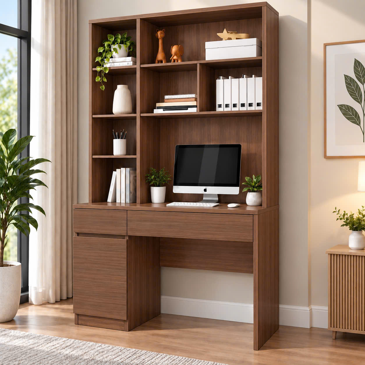 Bàn Học – Làm Việc Có Kệ Sách Đa Năng 1m2 x 2m