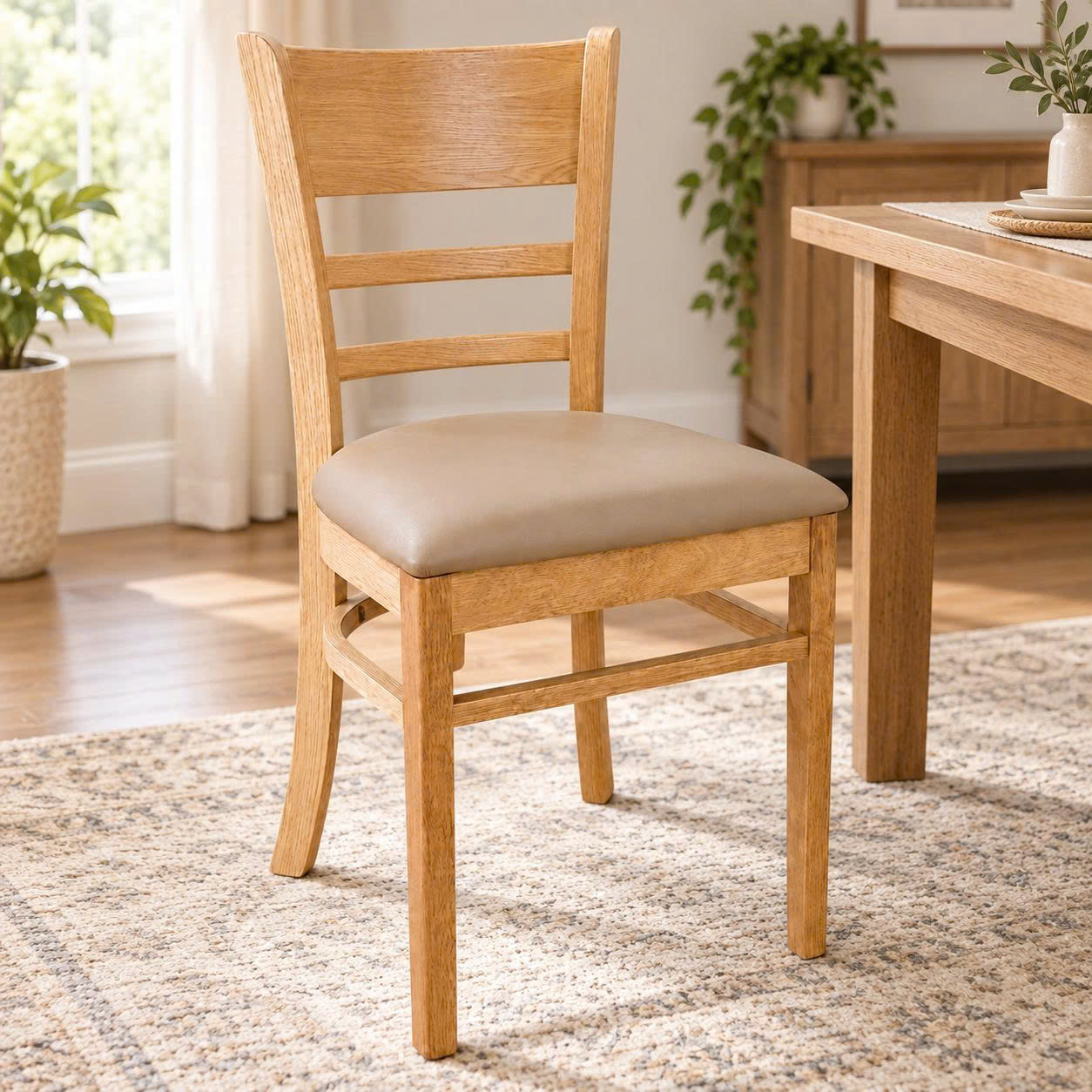 Ghế Gỗ Cao Su Tự Nhiên Dùng Cho Bàn Ăn, Quán Cafe- K2
