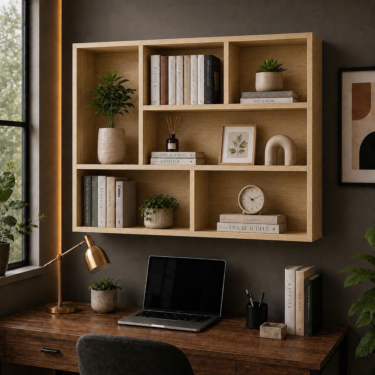 Giá sách, trang trí, đa năng gỗ MDF 80x1m2
