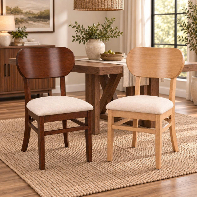 Ghế Gỗ Cao Su Tự Nhiên Dùng Cho Bàn Ăn, Quán Cafe- K1
