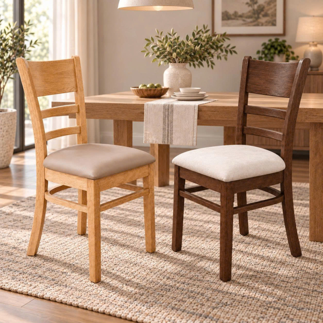 Ghế Gỗ Cao Su Tự Nhiên Dùng Cho Bàn Ăn, Quán Cafe- K2