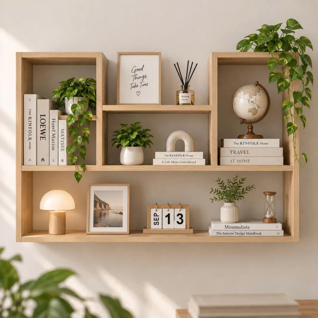 Giá Sách Hình Chữ U Treo Tường, Đặt Sàn Linh Hoạt