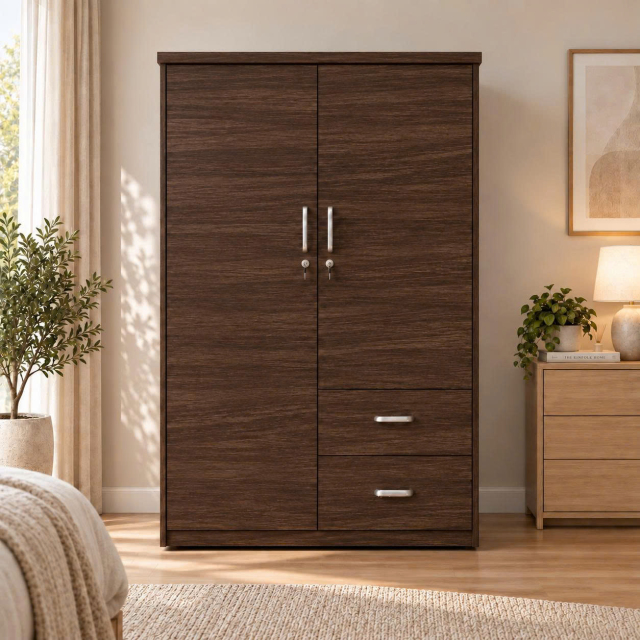 Tủ Quần Áo 2 Cánh 2 Ngăn Kéo Hiện Đại