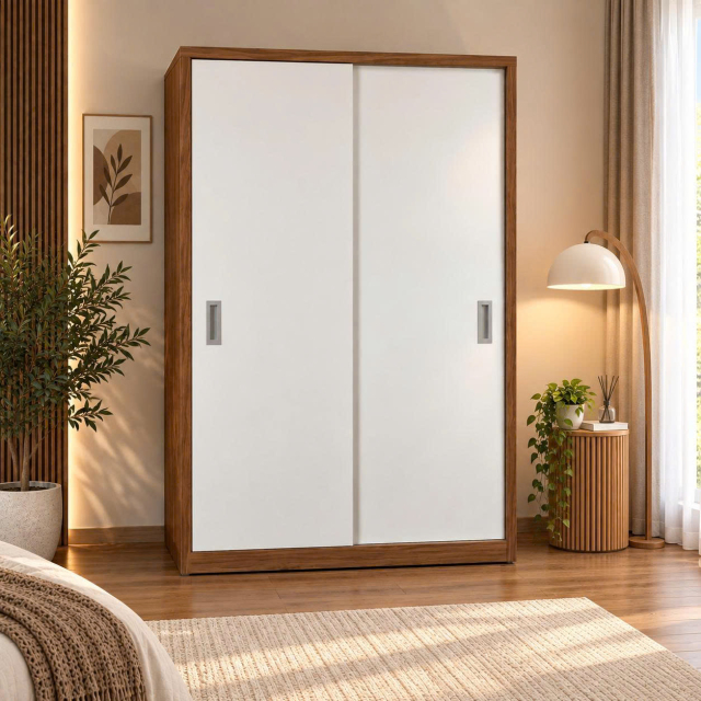 Tủ quần áo 2 cánh lùa 1m2 x 2m chất liệu gỗ MDF