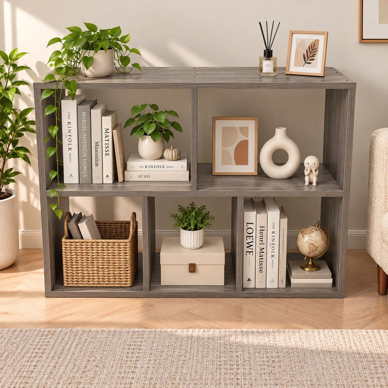 Giá Sách Treo Tường, Để Sàn Linh Hoạt 60x80 (5 ô)