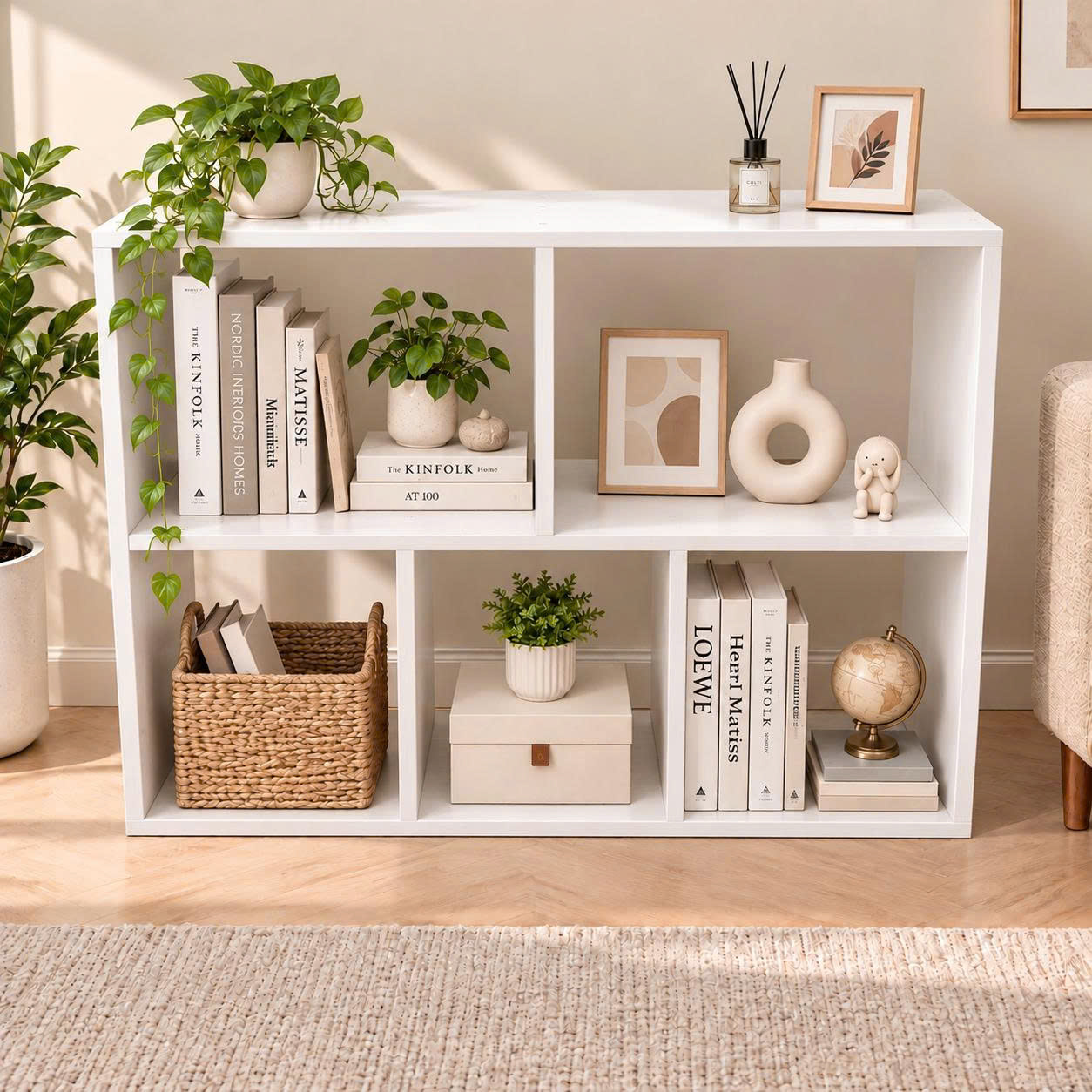Giá Sách Treo Tường, Để Sàn Linh Hoạt 60x80 (5 ô)