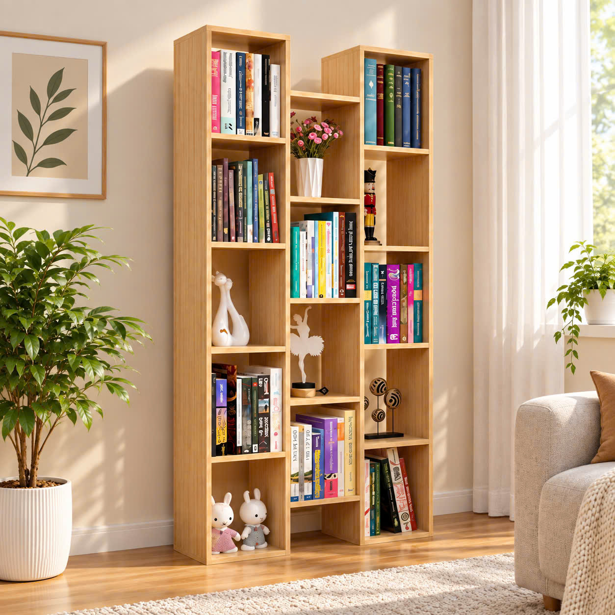 Kệ chữ H để sách, đồ decor 1m x 1m9