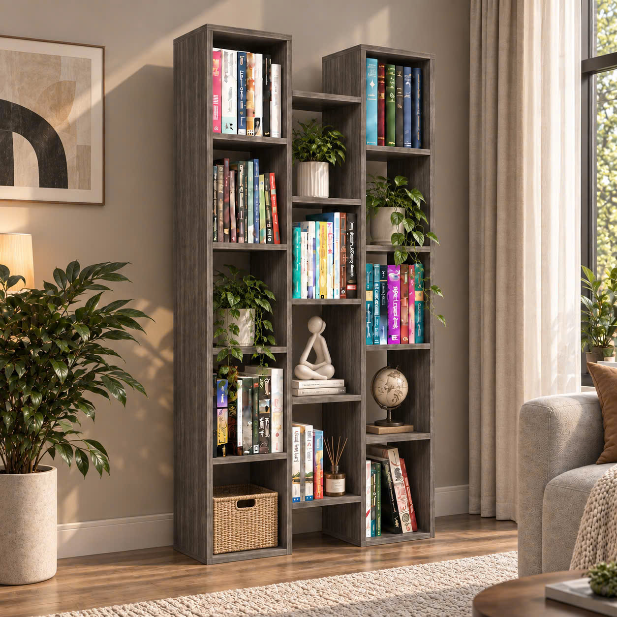 Kệ chữ H để sách, đồ decor 1m x 1m9
